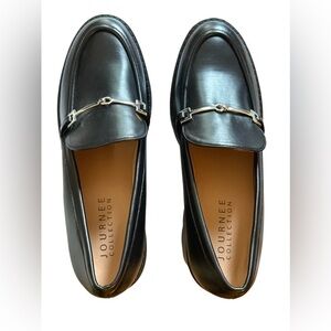 Journee Lug Sole Platform Loafers with Buckle Detail Size 11
